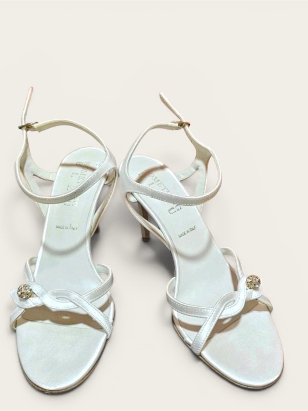 Anthropologie Something Bleu Jewel Heels Wedding Formal 8